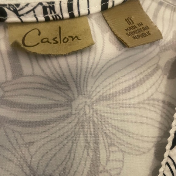 Caslon Monochrome Floral Sleeveless Fun & Flirty (Size 10) Midi Dress - Picture 3 of 10